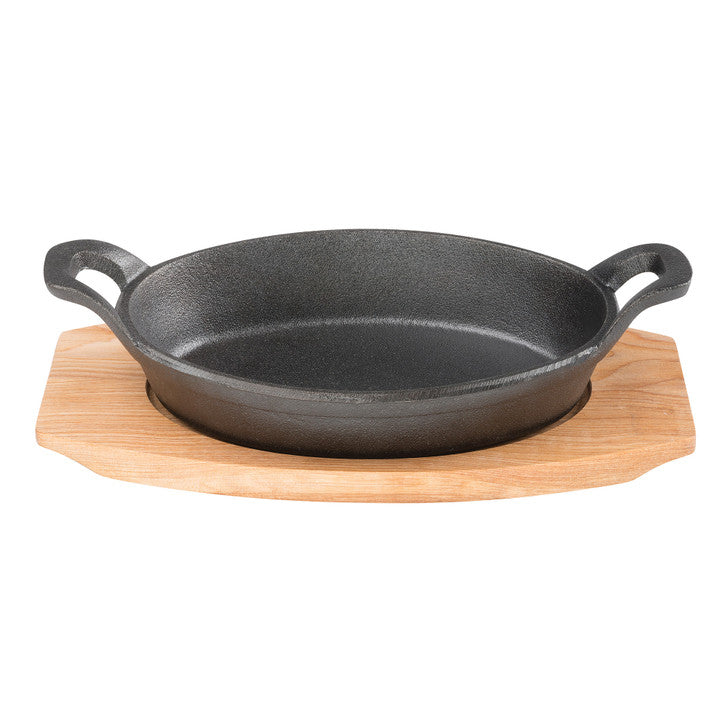 Oval Gratin 21.7 x 15cm with Maple Tray Sheldon and Hammond
