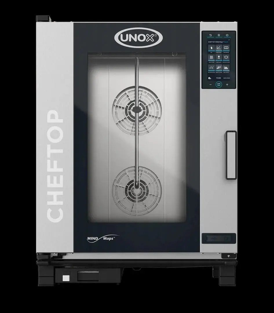 Unox XEVC-1011-GPLM CHEFTOP MIND.Maps PLUS 10 Tray GN 1/1 Gas Combi Oven Hinge on Right Side Unox