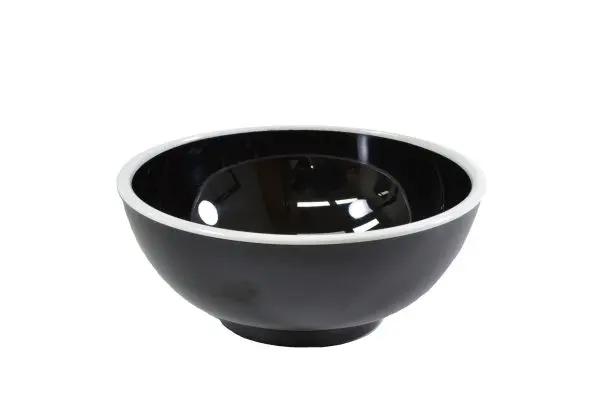 Vintage Black/White Rim Enamel Look Round Bowl - 150X70Mm TOMKIN