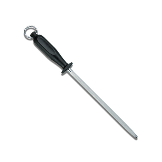 Swiss Classic Honing Steel, Round Medium Fine Cut 25cm - Black Sheldon and Hammond