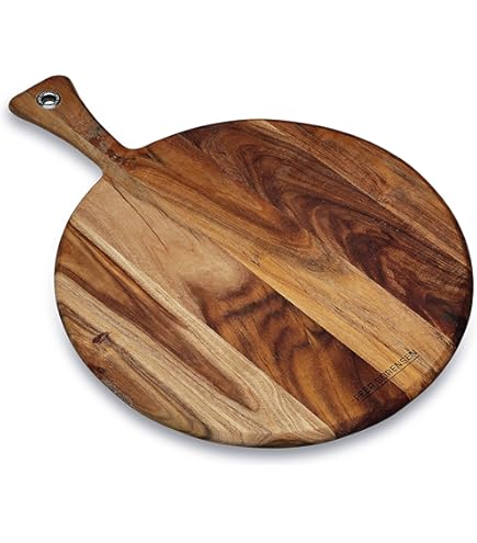 Round Paddle Serving Board, 42 x 30.5 x 1.2cm Acacia Sheldon and Hammond