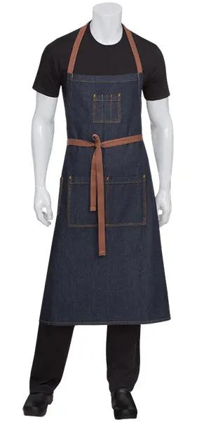 Memphis Indigo Blue Denim Bib Apron Chef Works