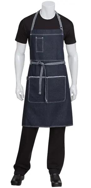 Bronx Indigo Blue Denim Bib Apron Chef Works