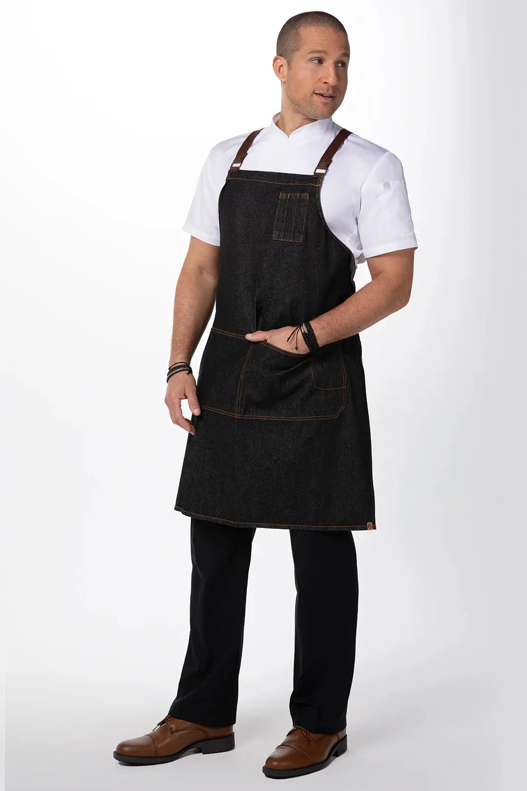 Memphis Denim Cross Back Apron Cross Back Chef Works
