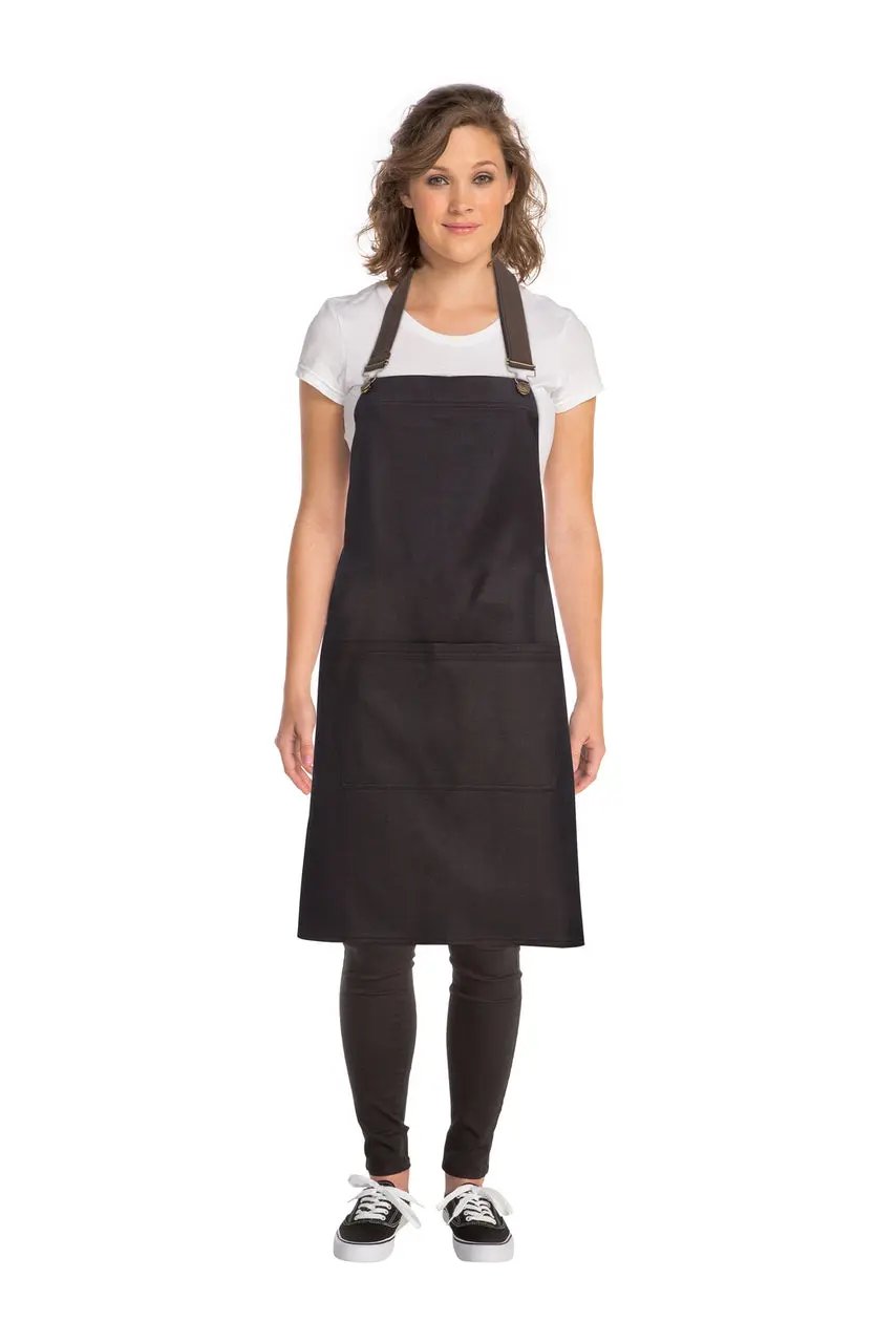Boulder Black/ Brown Cross Back Apron Chef Works