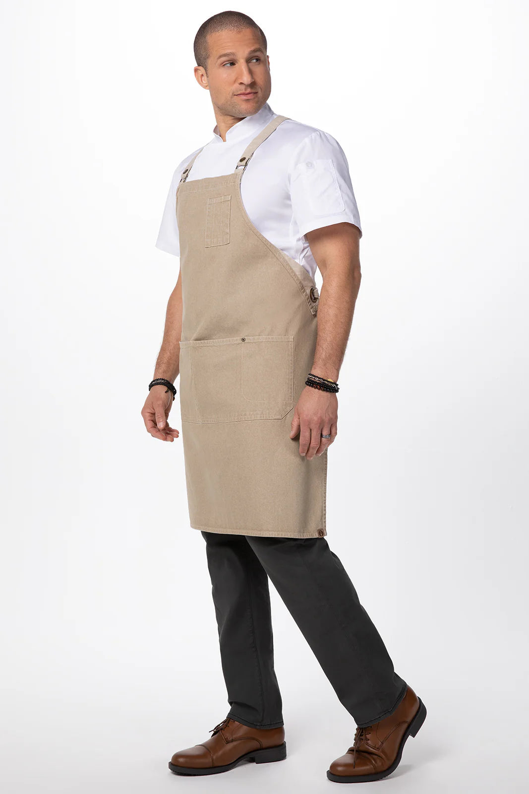 Austin Natural Denim Cross Back Apron Cross Back