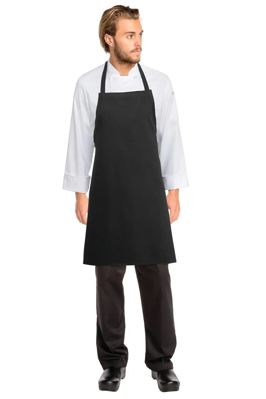 Bib Apron No Pocket - Black Chef Works