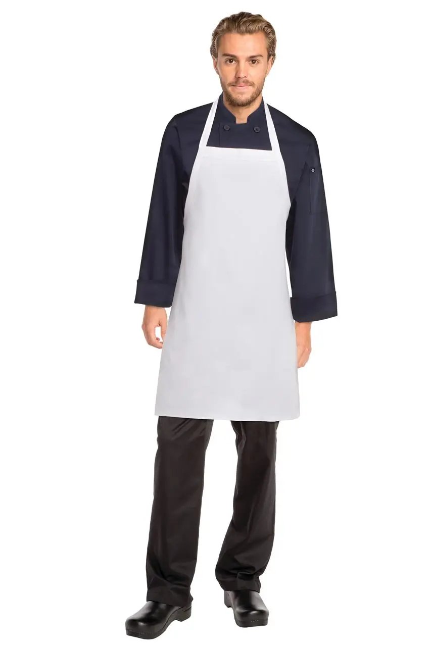 Bib Apron No Pocket - White Chef Works