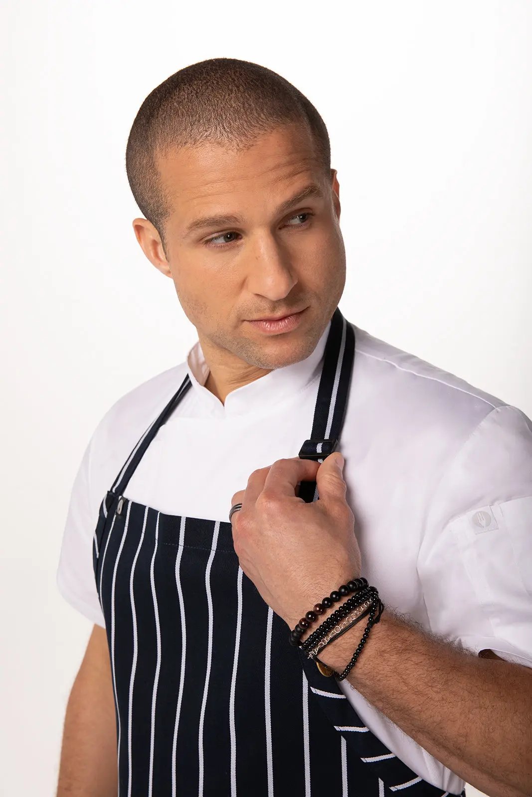 Bib Apron Bib - Blue/ White Chef Works