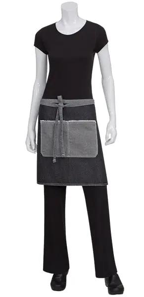 Bronx Black Denim Half Apron Chef Works