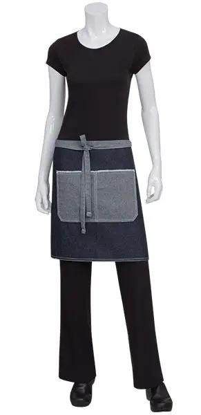 Bronx Indigo Blue Denim Half Apron Chef Works