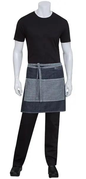 Manhattan Indigo Blue/White Denim Half Apron Chef Works