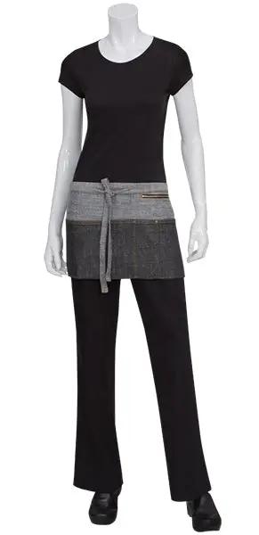 Manhattan Indigo Blue/White Denim Waist Apron Chef Works