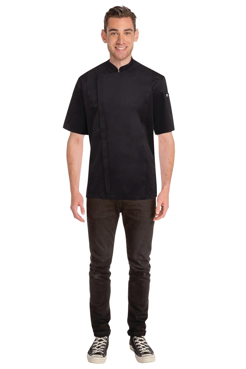Springfield Mens Black Zipper Chef Jacket