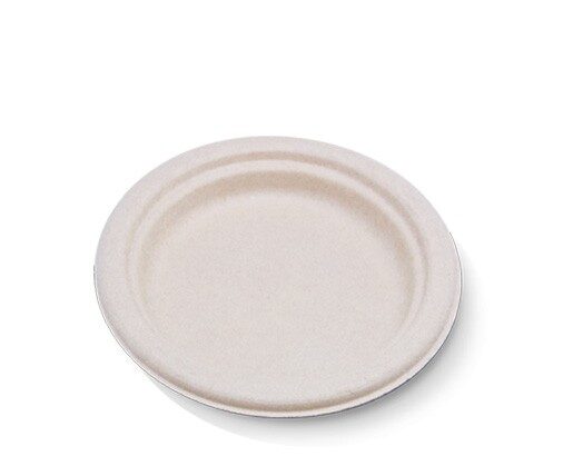 Unbleached Sugarcane Round Plate 500pc/ctn Pac trading