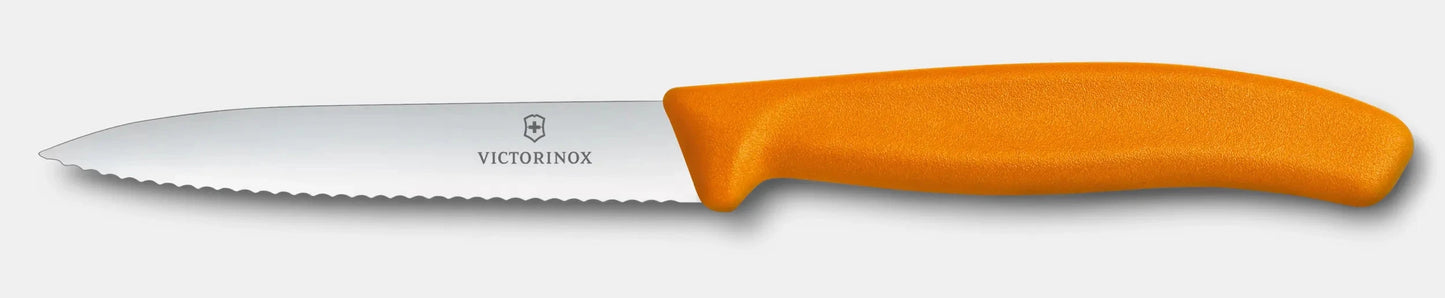 Paring Knife, Wavy Edge 10cm - Orange Sheldon and Hammond