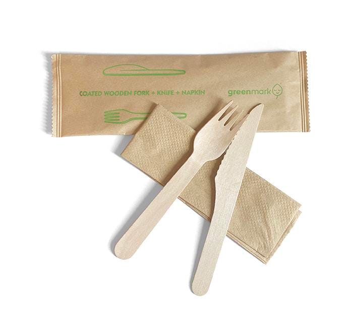Wooden Fork Knife Napkin Set 400set/ctn Pac trading