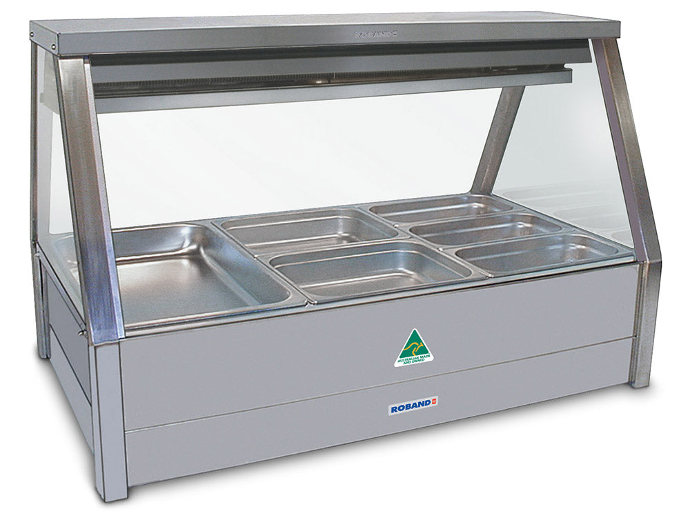 Roband Straight Glass Refrigerated Display Bar - Piped and Foamed only (no motor), 6 pans - EFX23RD Roband