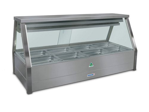 Roband Straight Glass Refrigerated Display Bar - Piped and Foamed only (no motor), 10 pans - EFX25RD Roband