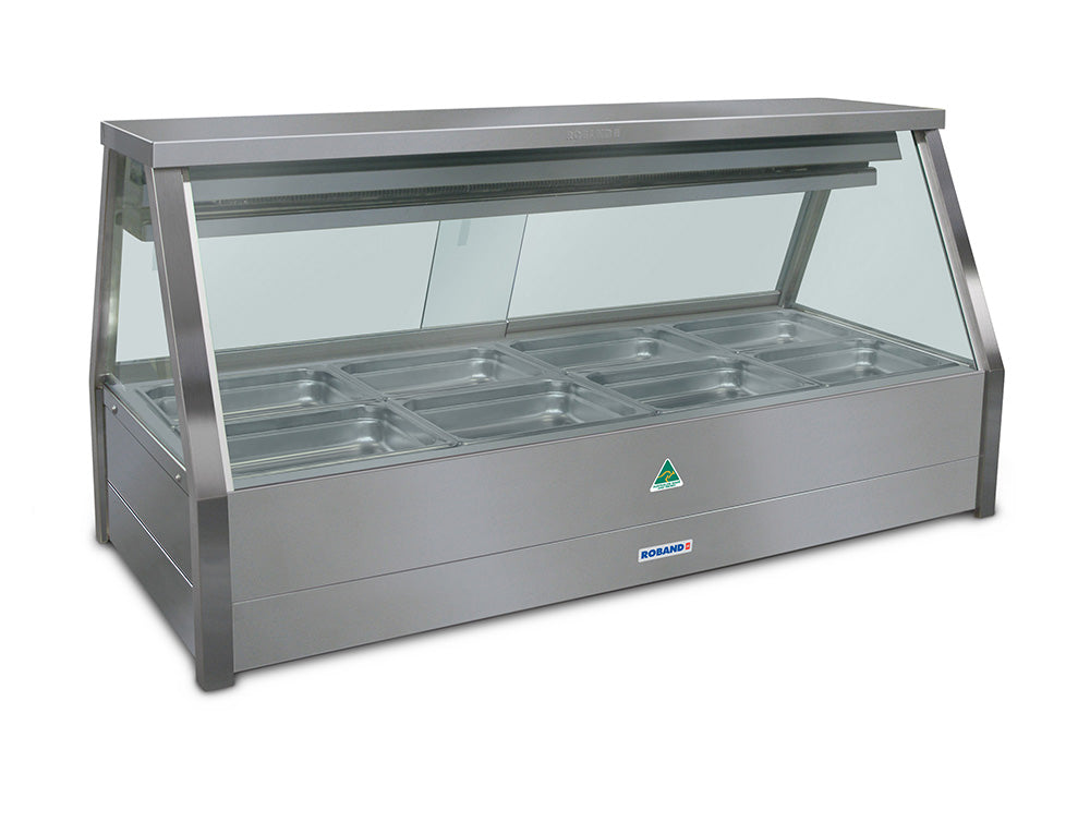 Roband Straight Glass Refrigerated Display Bar - Piped and Foamed only (no motor), 8 pans - EFX24RD Roband