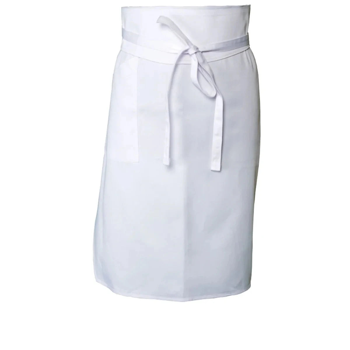 White Tapered Apron w/ Flap 3/4 Chef Works