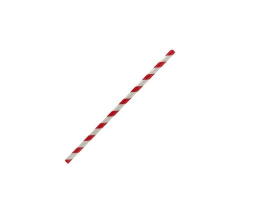 Paper Straw Cocktail size - Red Stripe 250pc Pac trading
