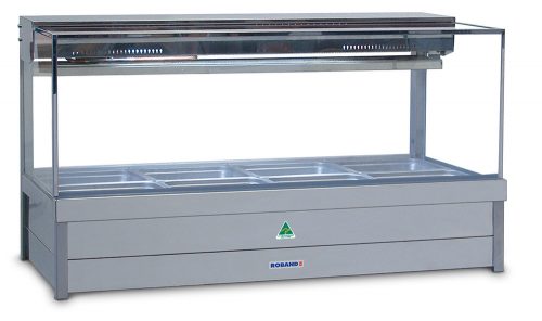 Roband Square Glass Refrigerated Display Bar - Piped and Foamed only (no motor), 12 pans - SFX26RD Roband