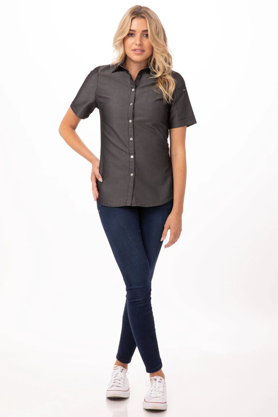 Detroit Women's Denim Shirt- Black