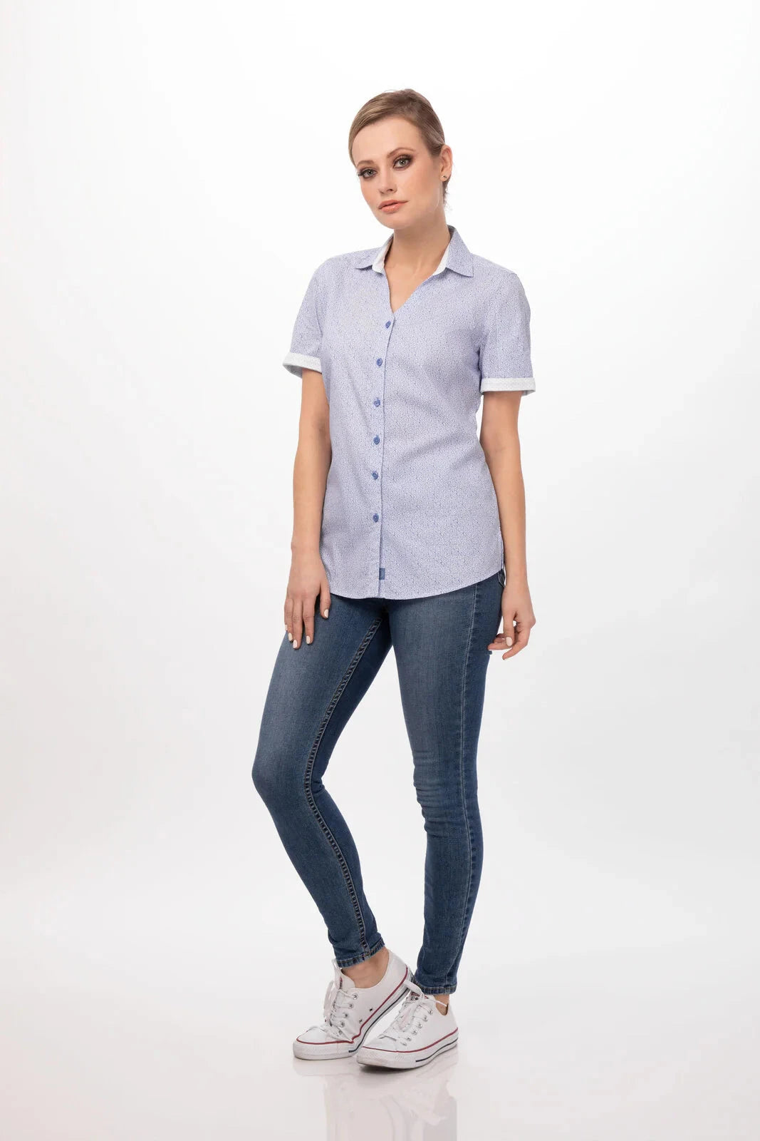 Charleston Women's Shirt Blue Chef Works
