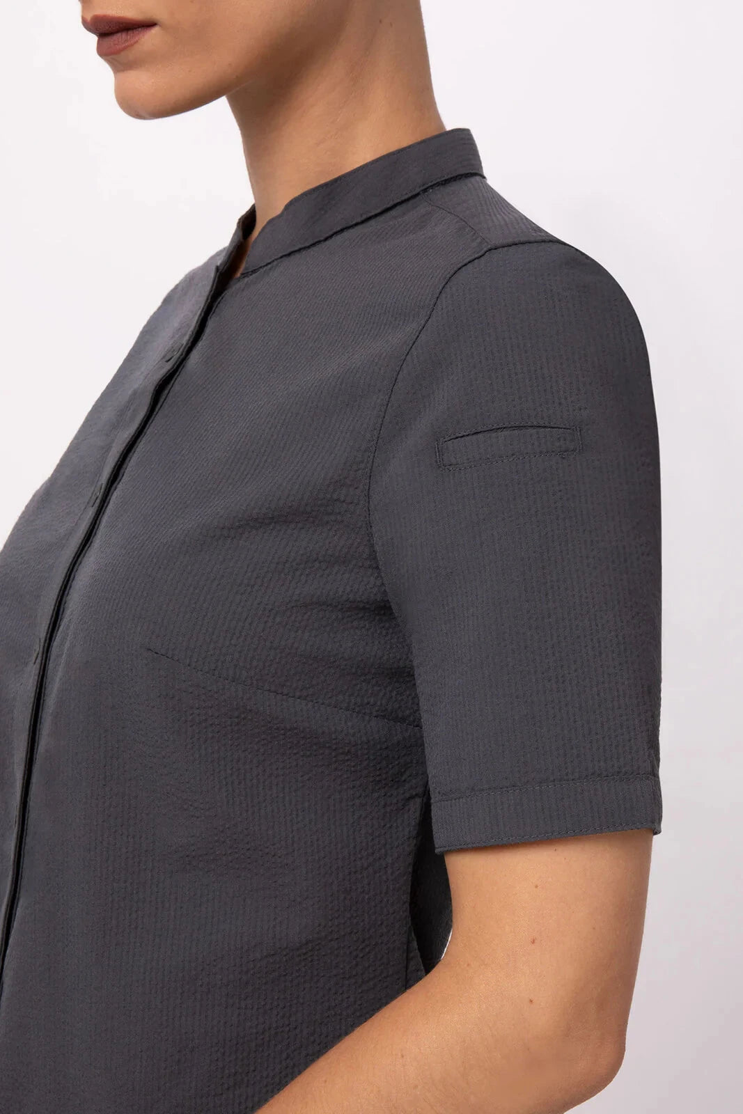 Seersucker Women's Shirt- Charcoal Chef Works