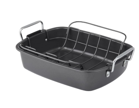 MasterPro Non-Stick Ultimate Roaster with Rack Black 50x34x14cm/43x38.5x10.5cm Isalbi