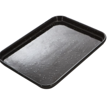 MasterPro Professional Vitreous Enamel Baking Tray Black 24x18x1.5cm Isalbi