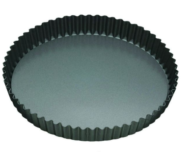 MasterPro Non-Stick Loose Base Round Flan/Quiche Tin Black 23x23x3.5cm Isalbi