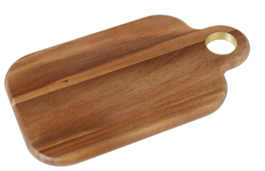 Davis & Waddell Acacia & Brass Serving Board Natural 38x22x1.8cm Isalbi
