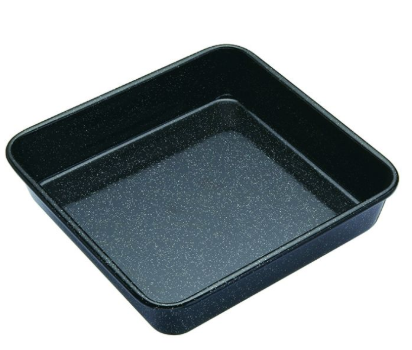 MasterPro Professional Vitreous Enamel Square Pan Black 24x24x4.5cm