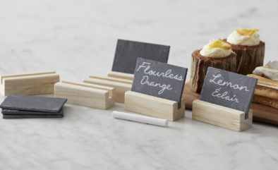 Davis & Waddell Slate and Wood Name Card 7pcs Set Multi-Coloured 8x7x2.5cm Isalbi