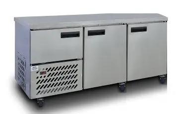 Stainless Steel Slimline Fridge 2 1/2 Doors I.C.E