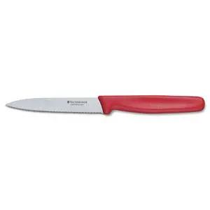 Victorinox Serrated Knife 10Cm Pointed Wavy Red Sheldon and Hammond