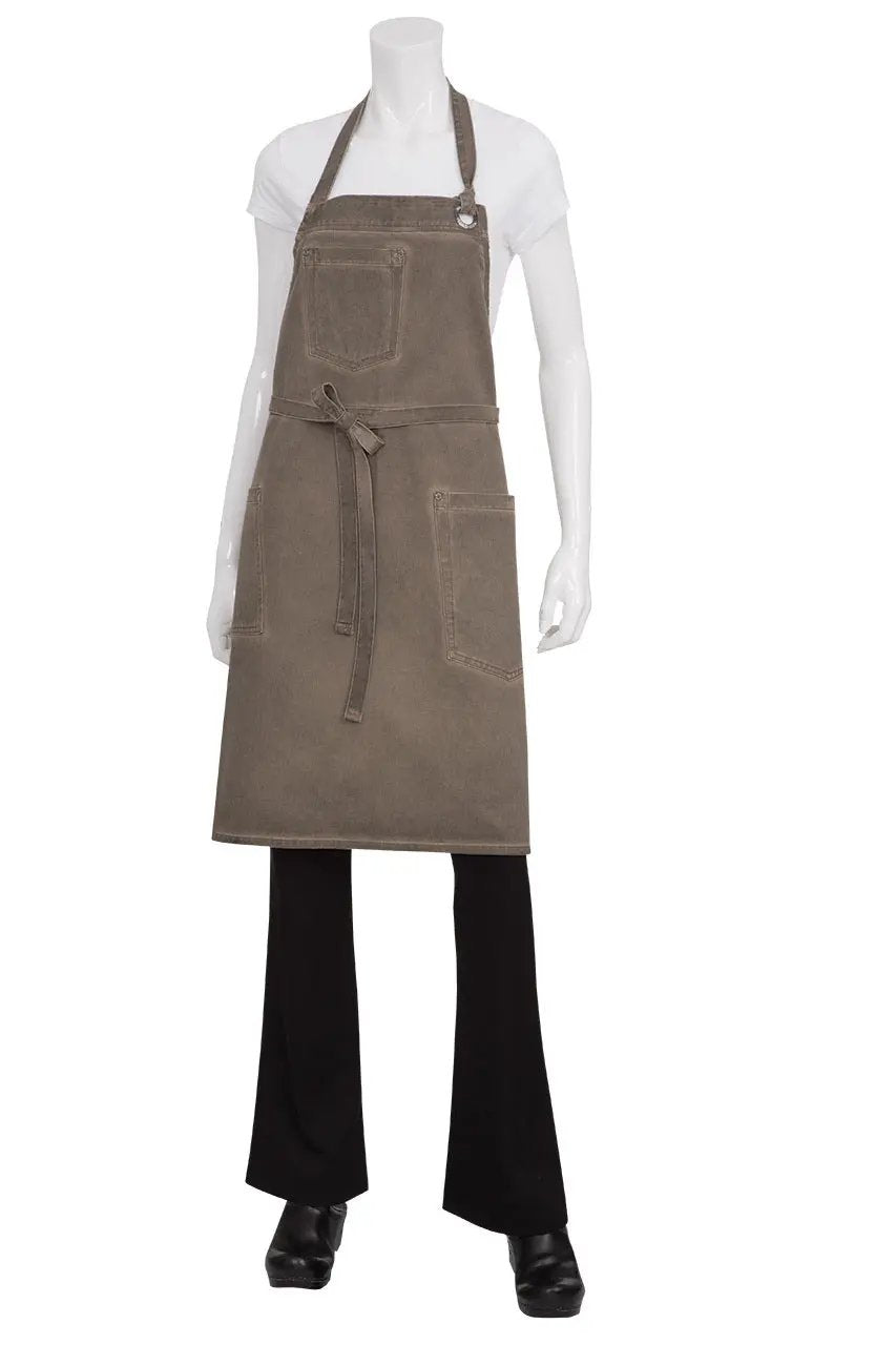 Dorset Earth Brown Bib Apron Chef Works