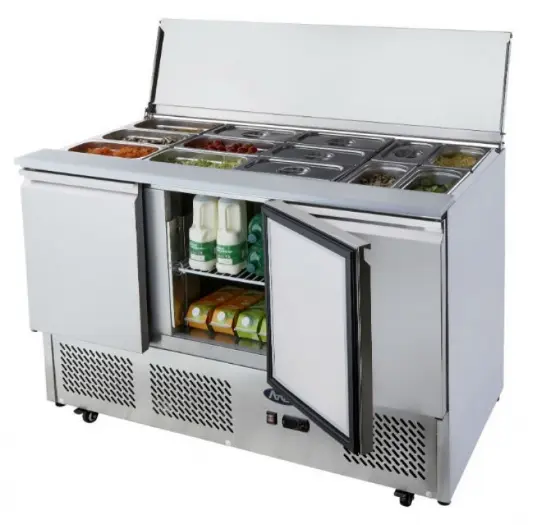Product image of Atosa ESL3850 3 Doors Sliding Lid Saladette Fridge 1365 mm