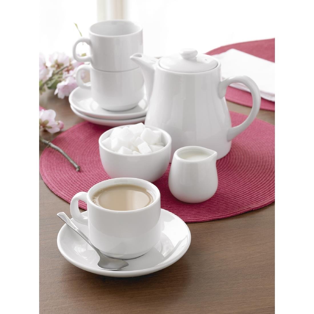 Olympia Whiteware Cappuccino Saucer - 10oz (Box 12) Uropa
