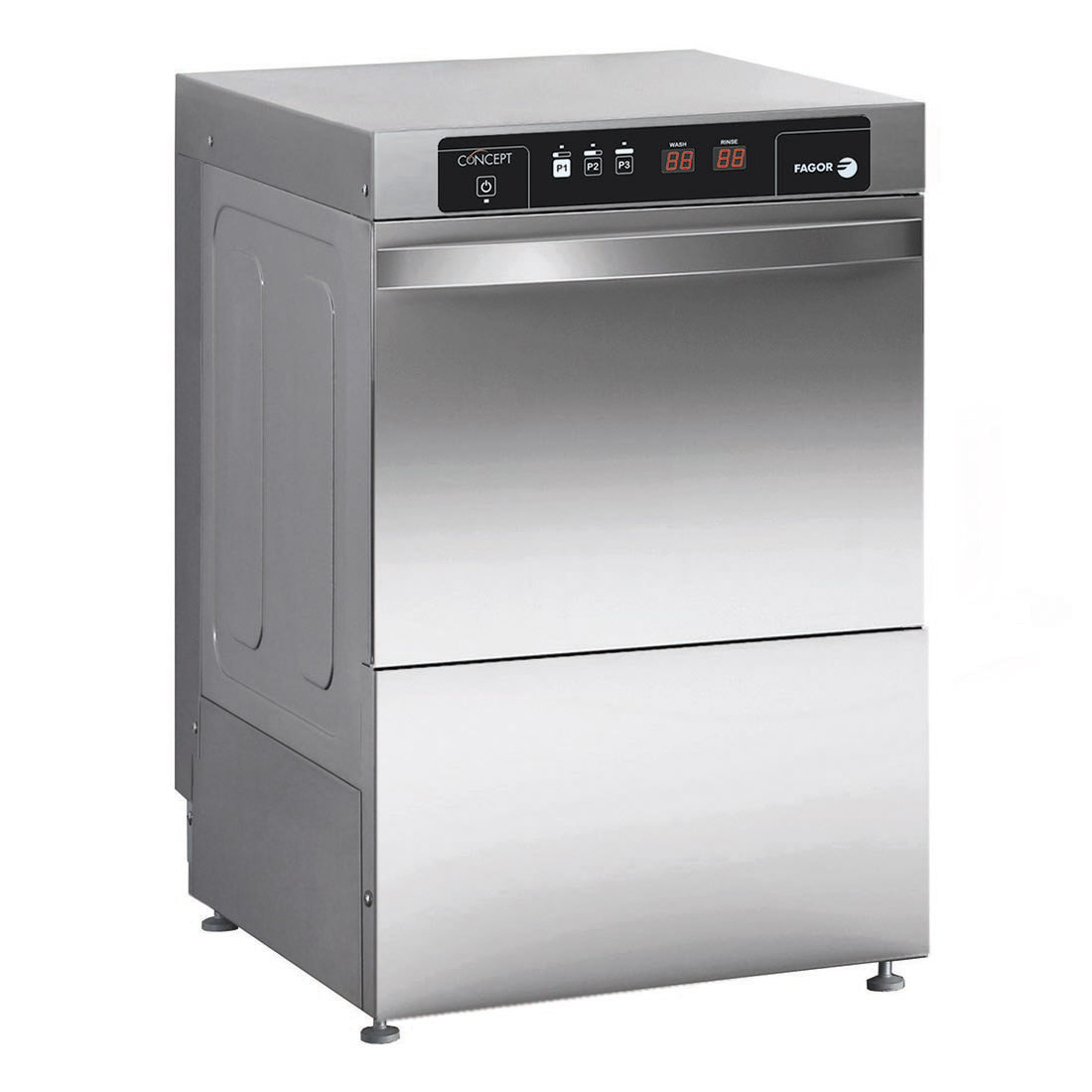 EVO-CONCEPT glass washer with drain pump and detergent & rinse dispenser cold rinse CO-402BDD