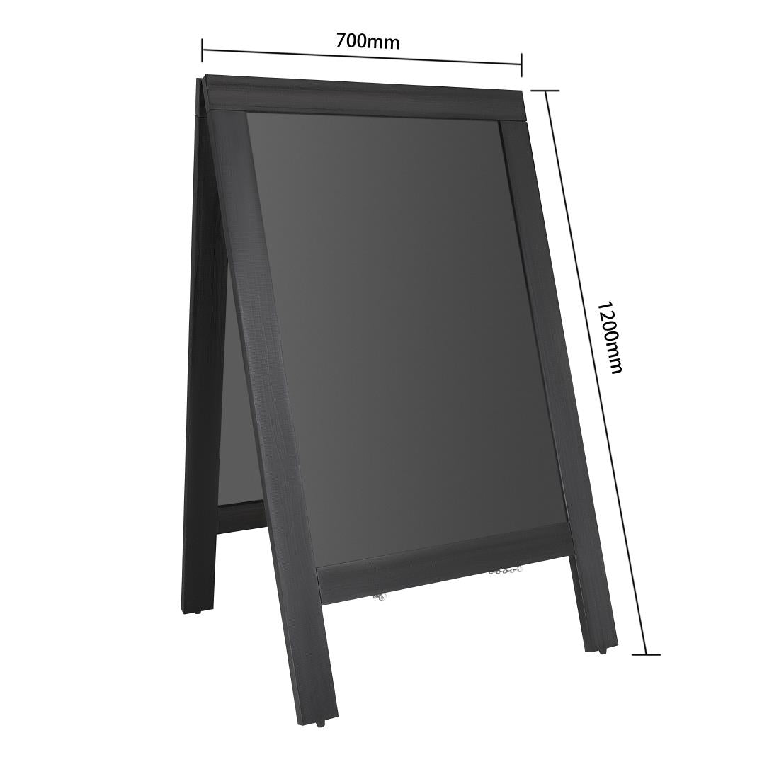 Olympia Pavement Board Black Wooden Frame - 700x1200mm Uropa