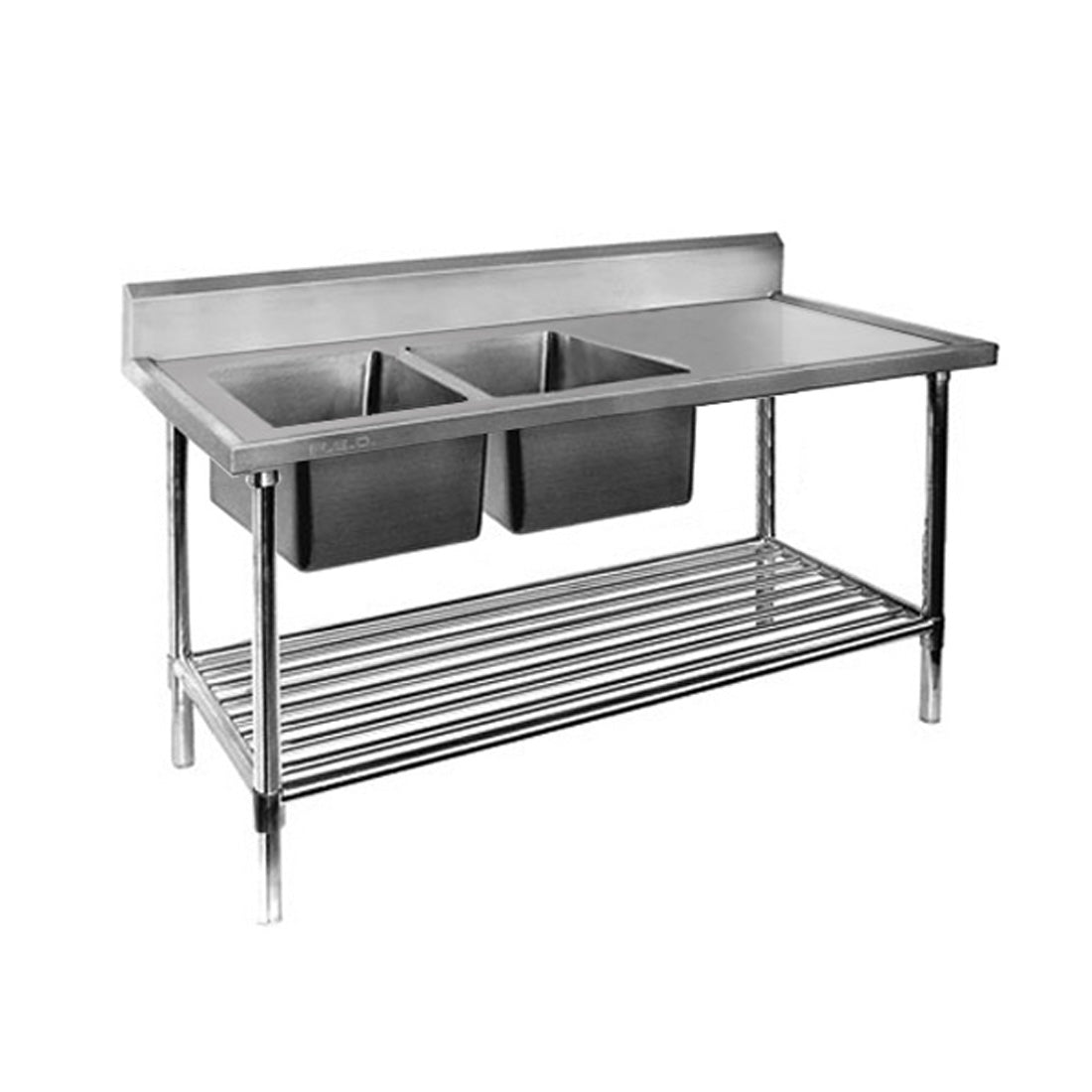 Double Left Sink Bench with Pot Undershelf DSB7-2400L/A FED