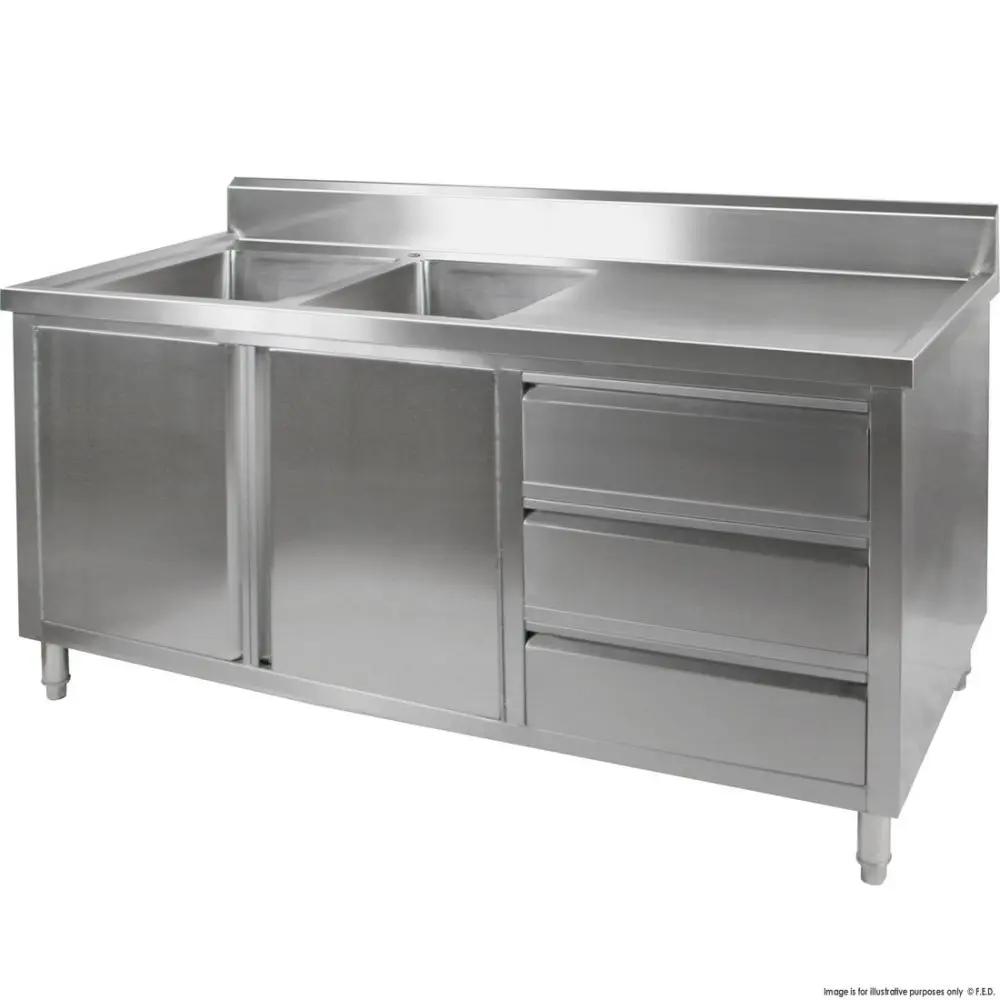 DSC-2400L-H KITCHEN TIDY CABINET WITH DOUBLE LEFT SINKS FED