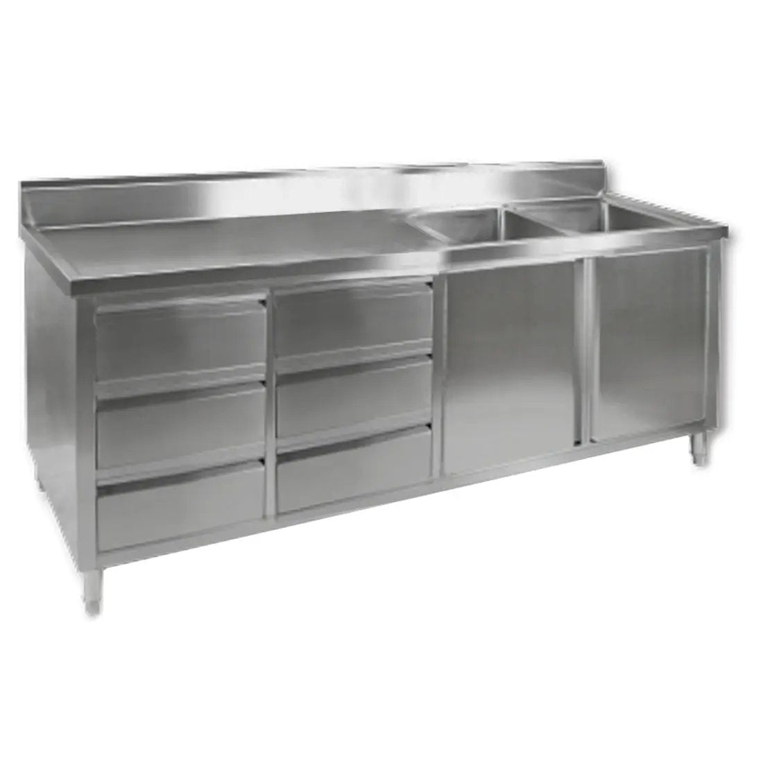 DSC-2400R-H KITCHEN TIDY CABINET WITH DOUBLE RIGHT SINKS FED