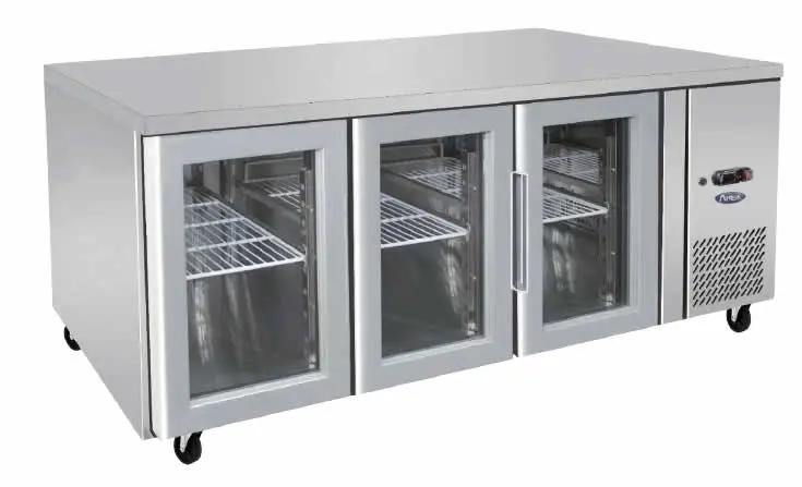 Product image of Atosa EPF3731 Glass Three Door Cooling Fridge Table 1795 mm