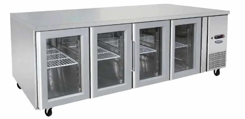Product image of Atosa EPF3741 Glass Four Door Cooling Fridge Table 2230 mm