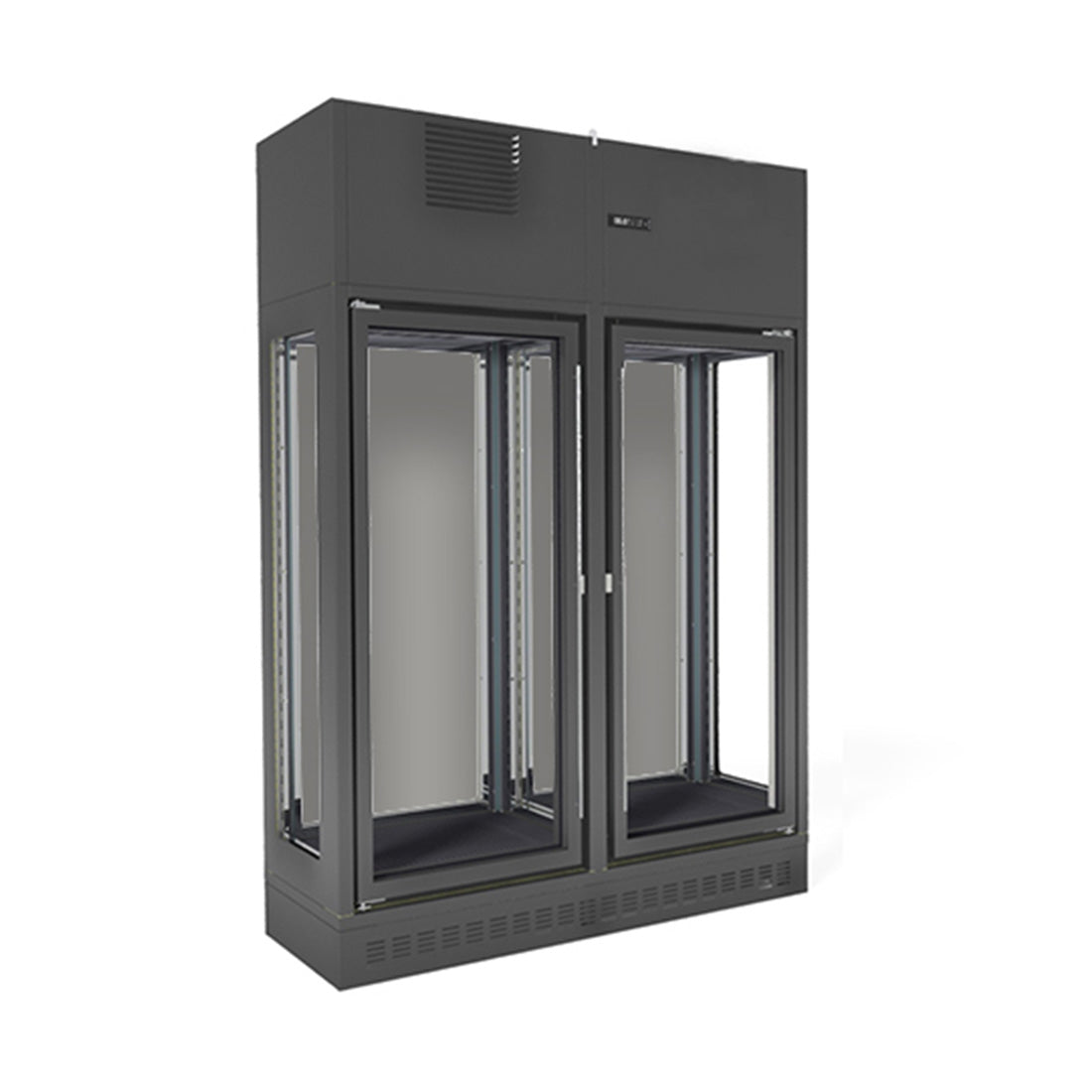 Single Zone 2 Doors Black Wall-Mounted Wine Cellar FWC-2602-1WB