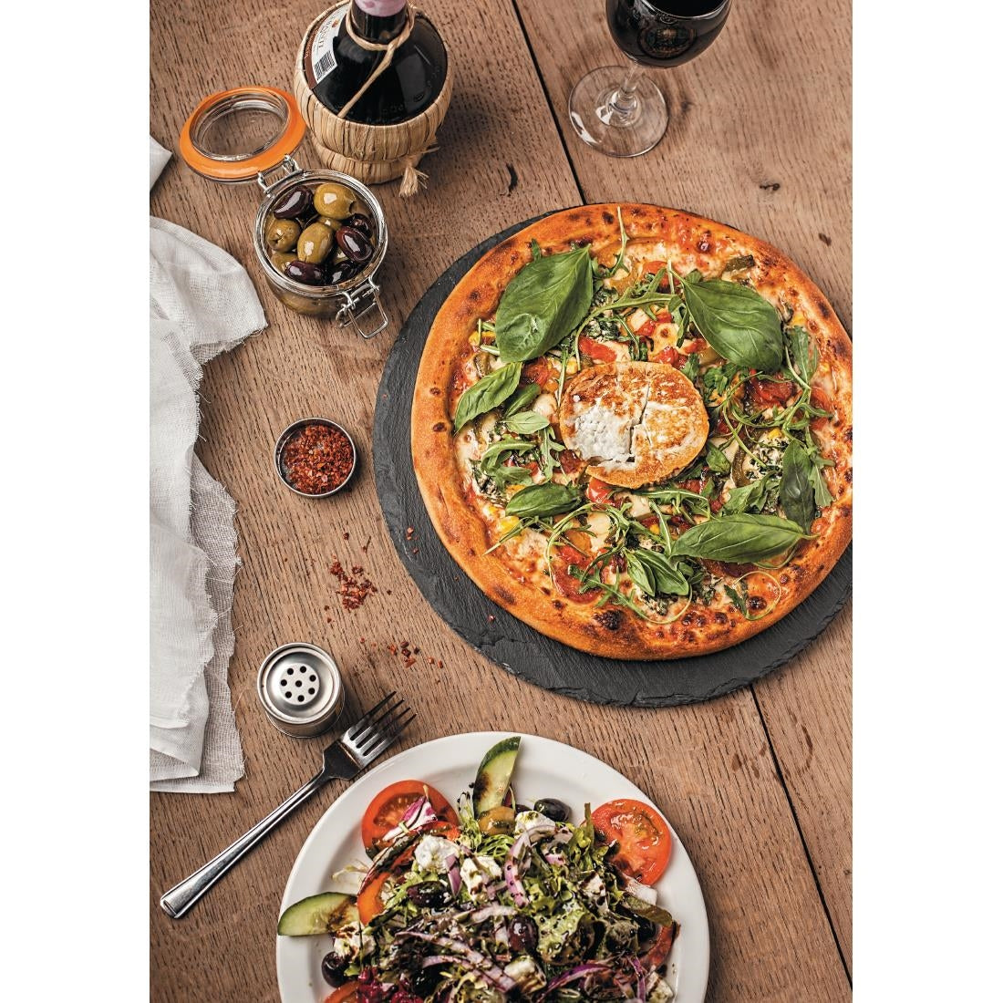 Olympia pizza board slate 330mm diameter Uropa